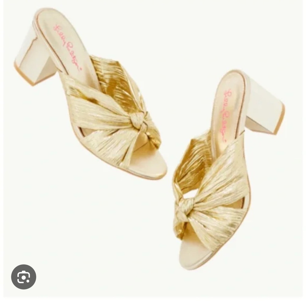 Lilly Pulitzer Sheena Slide Sandal in Gold Lame